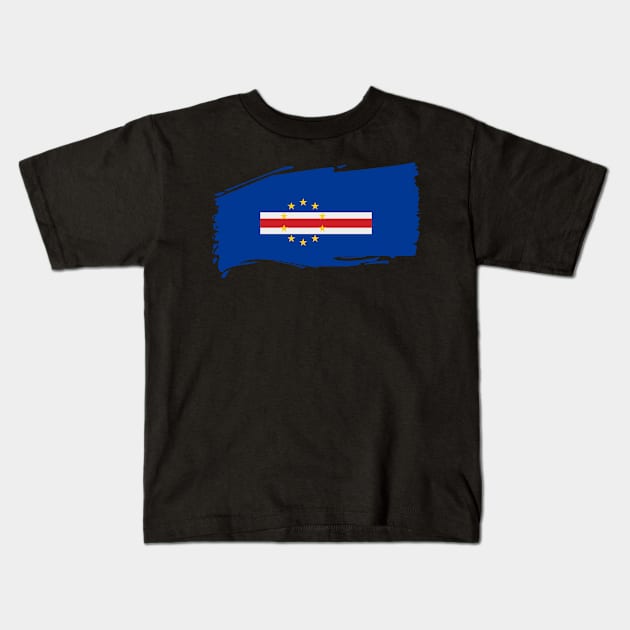 Cape Verde painted flag Kids T-Shirt by Luso Store